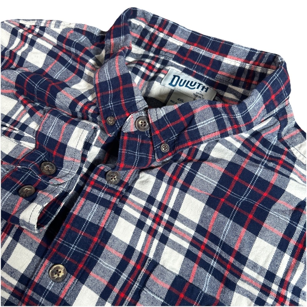 Duluth Trading Co Shirt Men's 4XL Free Swingin Flannel Relaxed Fit Plaid Outdoor